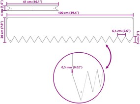 vidaXL Περίγραμμα γκαζόν 30 pcs Μαύρο 100 x 0.05 x 20 εκ