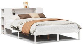 vidaXL Κρεβάτι Βιβλιοθήκη Χωρίς Στρώμα 160x200 εκ Μασίφ Ξύλο Πεύκου