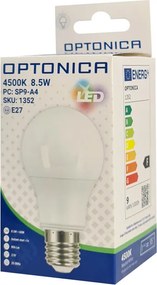 OPTONICA LED λάμπα A60 1352, 8.5W, 4500K, E27, 806lm