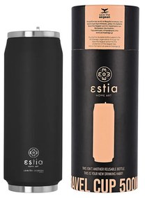 Θερμός-Ποτήρι Ανοξείδωτο Midnight Black Save The Aegean Estia 500ml-7x19εκ. 01-7843