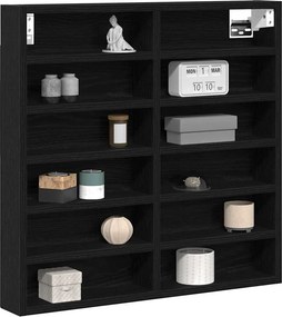 vidaXL Βιτρίνα Επιτοίχιο Μαύρη Οξυά 60 x 8,5 x 58 εκ