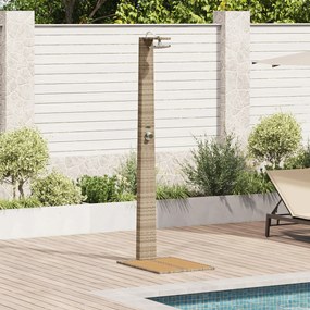 vidaXL Ντους Κήπου Μπεζ 60x80x214 εκ Πολυ Ράτταν