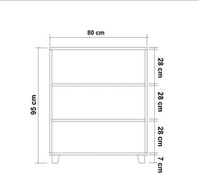 Συρταριέρα Πεύκο Atlantic / Λευκό LEVA 80x43x95