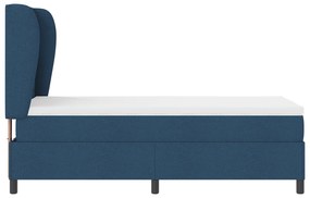 vidaXL Μπλε Κρεββάτι με Στρώμα 100x200 cm Υφάσμα