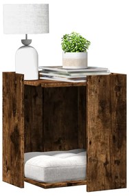 Τουαλέτα Γάτας Περίφραξη Καπνιστή Δρυς 42x42x51εκ Επεξ. Ξύλο