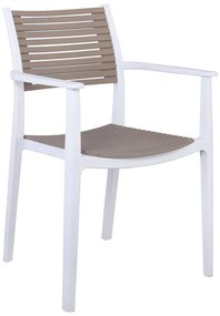 AKRON Πολυθρόνα PP-UV Άσπρο - Sand Beige  60x55x85cm [-Άσπρο-, -Μπεζ-Tortora-Sand-Cappuccino-] [-PP - PC - ABS-] Ε350,11