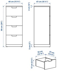 NORDLI συρταριέρα με 4 συρτάρια, 40X99 cm 792.398.43