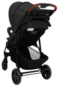 vidaXL Καροτσάκι Μωρού 2 σε 1 Ανθρακί Ατσάλινο