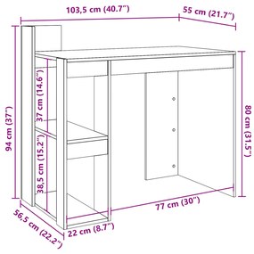 ΓΡΑΦΕΙΟ ΚΑΦΕ ΔΡΥΣ 103,5X56,5X94 ΕΚ. ΑΠΟ ΕΠΕΞΕΡΓΑΣΜΕΝΟ ΞΥΛΟ 847981