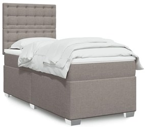 vidaXL Κρεβάτι Boxspring με Στρώμα Taupe 80x200 εκ. Υφασμάτινο