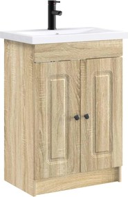 vidaXL Σετ Επίπλων Μπάνιου Sonoma Δρυς 56 x 37,5 x 81 εκ