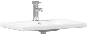vidaXL Σετ Άλλο Καφέ, Λευκό 60 x 38.5 x 46 cm Στερεό ξύλο, Κεραμικό
