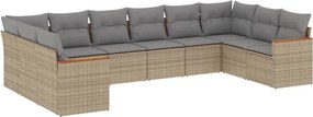 vidaXL Patio Sofa Set 10-θέσια Μικτό μπεζ