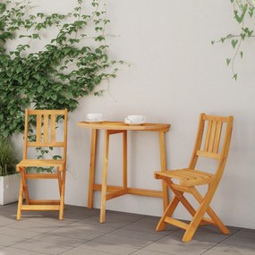 vidaXL Πτυσσόμενο Σετ Bistro 3 Τεμαχίων από Μασίφ Ξύλο Ακακίας