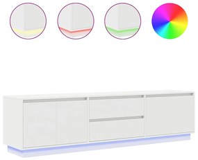 vidaXL Έπιπλο Τηλεόρασης με LED Λευκό 193,5x41x50 εκ.