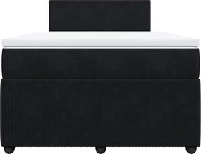 vidaXL Κρεβάτι Boxspring με Στρώμα Μαύρο 120 x 200 εκ. Βελούδινο