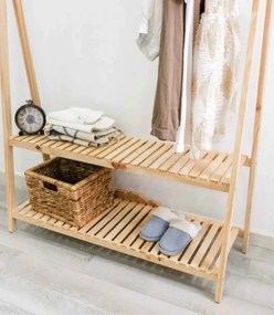 Stewehome Ξύλινη ντουλάπα ρούχων με 2 ράφια -δρυς 106x38x148 cm
