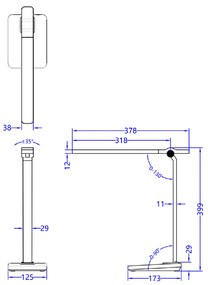 ΦΩΤΙΣΤΙΚΟ ΓΡΑΦΕΙΟΥ LED BLAIN PRO HM4448.02 ΜΑΥΡΟ ΧΡΩΜΑ ABS 17,3x12,5x39,9Υεκ.