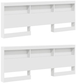 vidaXL Κεφαλάρι Αποθήκης με ράφι Λευκό 180 cm Επεξεργασμένο ξύλο