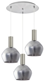 Φωτιστικό Οροφής  SE21-NM-4-GL2-3NM ADEPT TUBE Nickel Matt Pendant Smoked Glass+ - 77-8403 - 51W - 100W - 77-8403