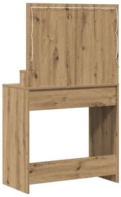 vidaXL Τραπέζι Μακιγιάζ με ράφι artisan δρυς 79 x 41 x 135 cm