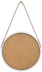 vidaXL Καθρέφτης Τοίχου με Λουρί Ασημί 40 εκ.