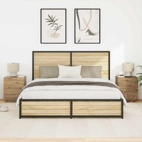 vidaXL Κομοδίνο 2 pcs artisan δρυς 45 x 40 x 55 εκ Επεξεργασμένο ξύλο