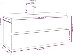 vidaXL Ντουλάπι Μπάνιου με Νιπτήρα Γκρι Sonoma από Επεξεργασμένο Ξύλο