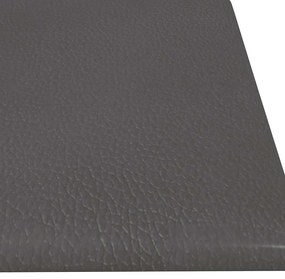 vidaXL Πάνελ Τοίχου 12 τεμ. Γκρι 60 x 15 εκ. 1,08 μ² Συνθετικό Δέρμα