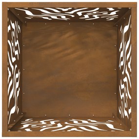 vidaXL Τζάκι Τετράγωνο 40x40x40 εκ Ρουστίκ Χάλυβας