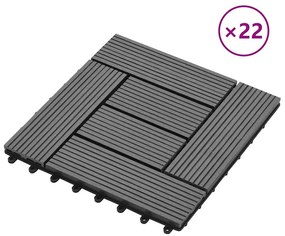 vidaXL Πλακάκια Deck 22 τεμ. Γκρι 30 x 30 εκ. 2 μ² από WPC