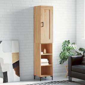 vidaXL Μπουφές Sonoma δρυς 34,5 x 34 x 180 εκ. από Επεξεργασμένο Ξύλο