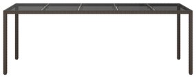 vidaXL Τραπέζι Υπαίθριας Σίτισης Καφέ 250x100x75 εκ. Συνθετικό Ράτα