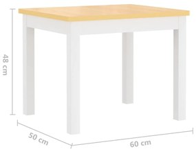 Παιδικό Σετ Τραπέζι με Καρέκλες 4 τεμ. Λευκό και Μπεζ MDF - Λευκό