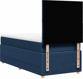 vidaXL Κρεβάτι Boxspring με Στρώμα Μπλε 80x200 εκ. Υφασμάτινο