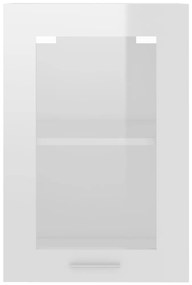 Ντουλάπι Κρεμαστό με Τζάμι Γυαλ. Λευκό 40x31x60 εκ. Επεξ. Ξύλο - Λευκό