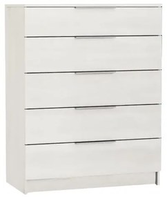 DRAWER Συρταριέρα με 5 Συρτάρια, Απόχρωση Άσπρο 80x40x102cm Ε758,3