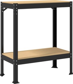 vidaXL Εργαστηριακός πάγκος με ράφι Μαύρο 81 x 41 x 91 εκ.