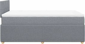 vidaXL Κρεβάτι Boxspring με Στρώμα Ανοιχτό Γκρι 120x200 εκ. Υφασμάτινο