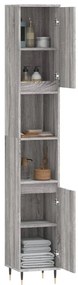 vidaXL Ντουλάπι Μπάνιου Γκρι Sonoma 30x30x190 εκ. Επεξεργασμένο Ξύλο