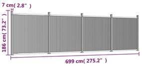 Πάνελ Περίφραξης Γκρι 699 x 186 εκ. από WPC - Γκρι