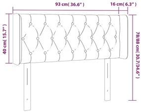 vidaXL Κεφαλάρι Κρεβατιού LED Σκούρο Γκρι 93x16x78/88 εκ. Βελούδινο