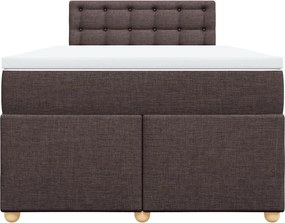 vidaXL Κρεβάτι Boxspring με Στρώμα Σκούρο Καφέ 120x190 εκ Υφασμάτινο