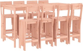 vidaXL Σετ Μπαρ Κήπου 9 Τεμαχίων από Μασίφ Ξύλο Ψευδοτσούγκας