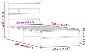 ΠΛΑΙΣΙΟ ΚΡΕΒΑΤΙΟΥ ΚΑΦΕ ΔΡΥΣ 100X200 ΕΚ. ΕΠΕΞΕΡΓΑΣΜΕΝΟ ΞΥΛΟ 4017303