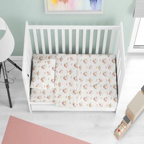 Σεντόνι Βρεφικό Unicorn 209 White-Salmon DimCol Λίκνου 80x110cm 100% Cotton