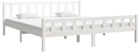 vidaXL Πλαίσιο Κρεβατιού Λευκό 160 x 200 εκ. από Μασίφ Ξύλο