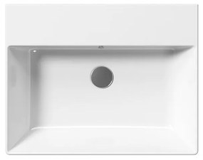 GSI Kube-X 9431 Λευκός Πορσελάνινος Νιπτήρας Μπάνιου Extraglaze Slim Rim Κρεμαστός ή Επιτραπέζιος 60x47 cm