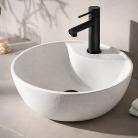 Tema Liberty White Ø40 - Επιτραπέζιος Νιπτήρας με Υφή Πέτρας