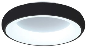 InLight Πλαφονιέρα οροφής LED 24W 3CCT (by tuya) από μαύρο και λευκό ακρυλικό D:40cm (42020-B-Black)